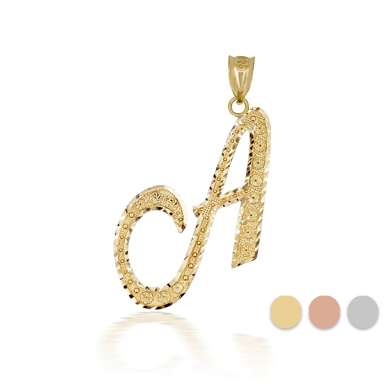 Event Z - Lettre initiale cursive or «A-Z» pendentif