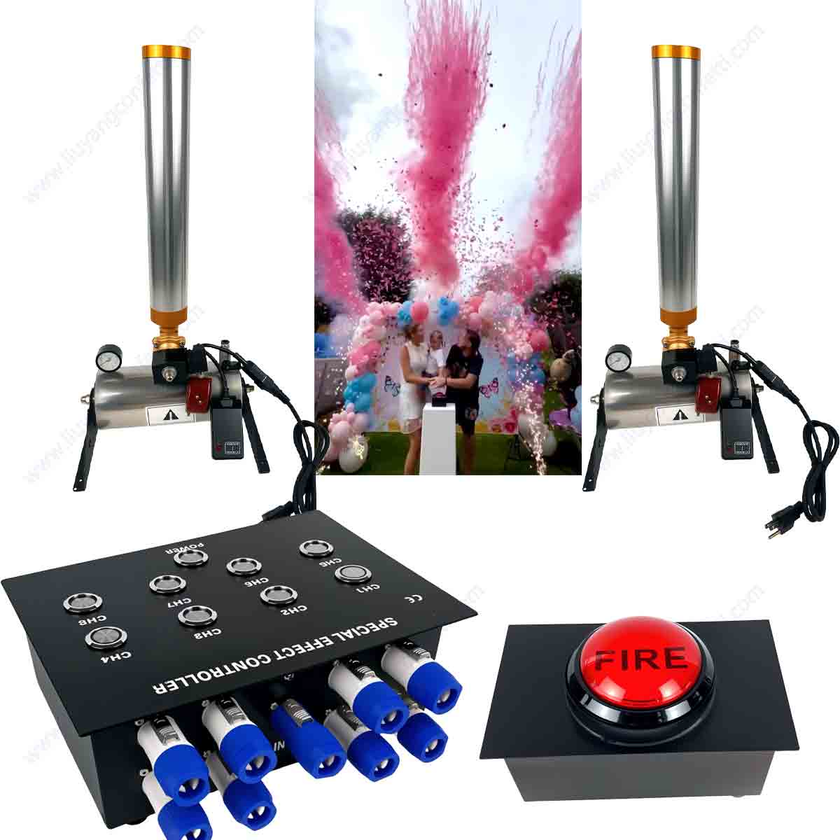 Confetti Cannon Tube - Contrôleur de connexion d'alimentation à 8