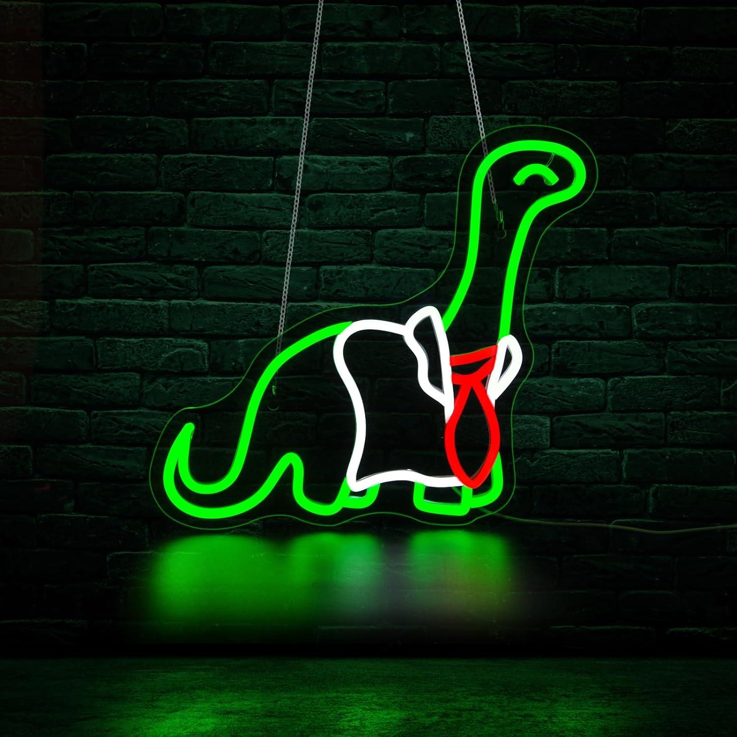 Neon Sign Party - Enseigne néon dinosaure, lumière LED à