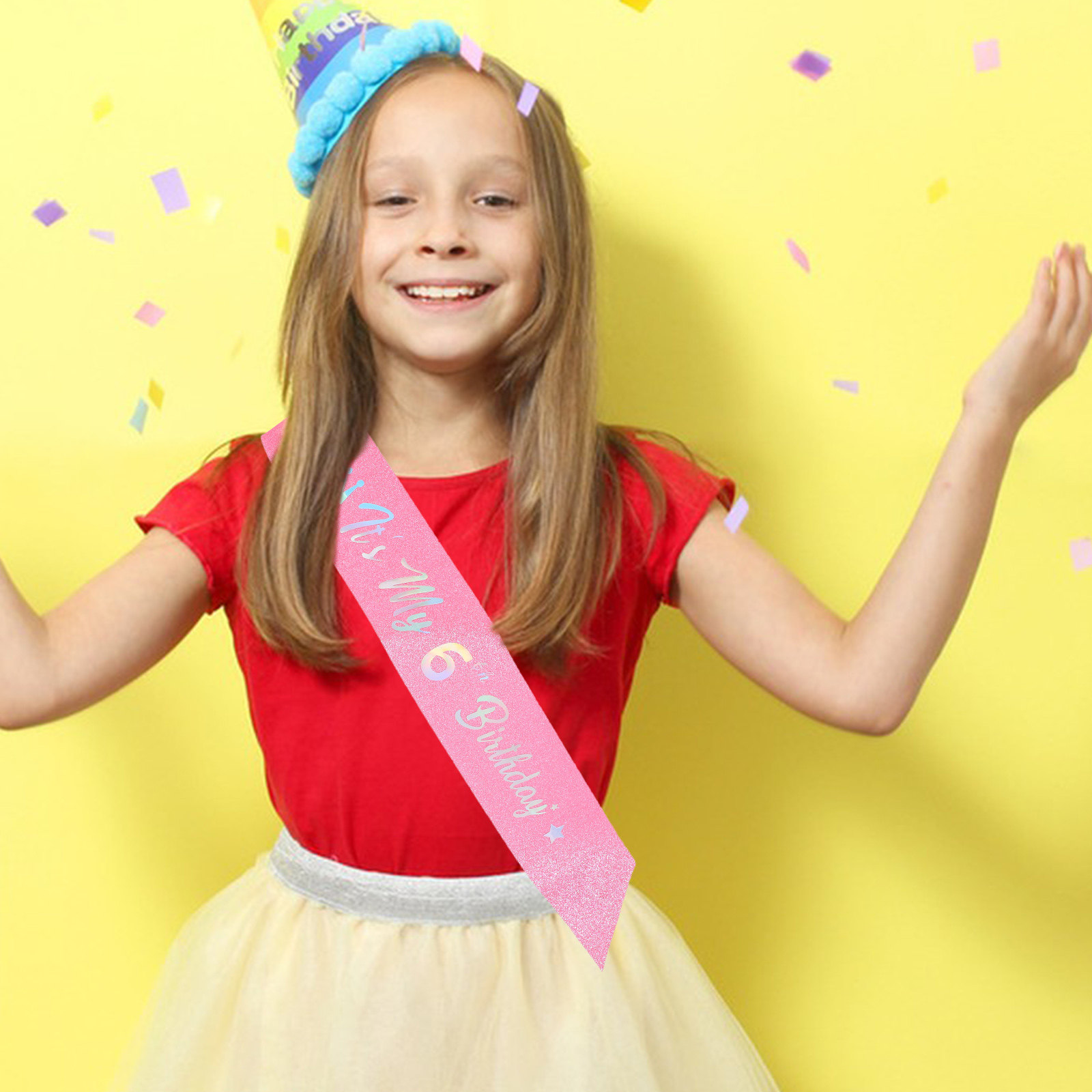 5 pièces, écharpe rose à paill - Birthday Sash Glitter avis et prix